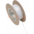 WIRE, 18 GAUGE, PER FOOT, WHITE WITH VIOLET STRIPE