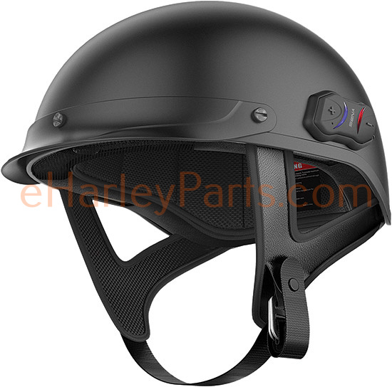 Cavalry Bluetooth Half Helmet, Matte Black